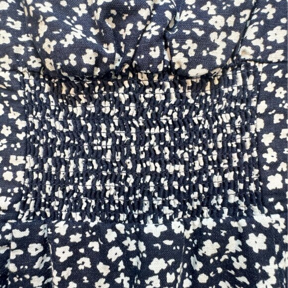 Banana Republic Womens Linen-Cotton Button Front A-Line Mini Dress 00P Navy Boho - Picture 13 of 15